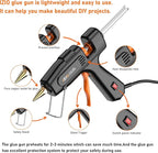 IZIO Hot Glue Gun with 21 Glue Sticks7/16") &Storage Pouch - 100W Fast Heating (2-3 Min), Heavy Duty DIY Starter Kit for Crafts, Fabric, Wood, Home Repairs,Non-Drip Precision Nozzle, ergonomic|Black