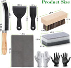 10 Pcs Headstone Cleaner Kit for Grave Cleaning Granite and Stone Daily Cleaner Includes Cloth Bristle Crevice Brush Scrub Brush Cleaning Sponge Disposable & Labor Protection Gloves Plastic Scraper