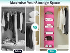 YOUDENOVA Hanging Closet Organizer, 6-Shelf Closet Hanging Shelves, Pink