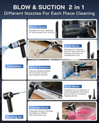 helloleiboo Handheld Car Vacuum Cleaner 16000PA Car Vacuum Portable Cordless 120W High Power 4-in-1 Mini Vacuum Cleaner Rechargeable & Air Duster Multi-Nozzles for Home Office Pet（Black）