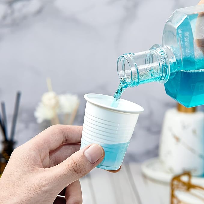 Lilymicky 2000 PACK 3 oz White Plastic Cups, 3 Ounce Disposable Plastic Bathroom Cups for Tasting, Drinking