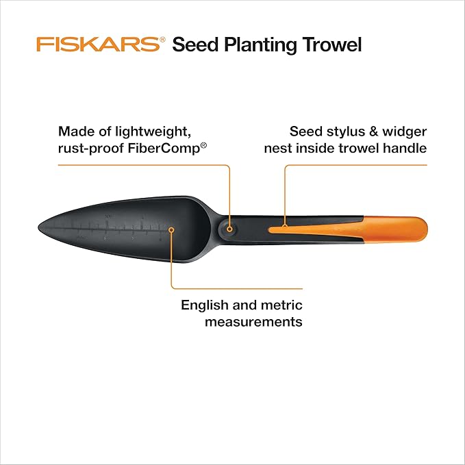 Fiskars 340110-1001 Seed Planting Trowel, Black