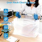 4 Pack Oven Grill Cleaning Bags（15.7''X23.7'', Heavy Duty Oven Rack Cleaner Bags - No Messy Hands Reusable Soak-off Cleaning Kit for Grate & Grill Rack,No Cleaner Included