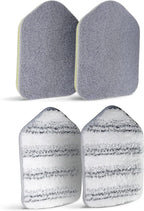 MOSEN Replacement Head Scrubber Pad for Tub Tile Scrubber Brush - Include 2 Scouring Pad and 2 Microfiber Pad