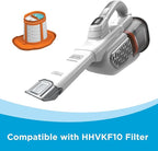 BLACK+DECKER Dust Buster Hand Held Vacuum Cordless Rechargeable, Portable Vacuum for Car, Extended Runtime, Powerful Suction, Extra Long Crevice Tool, AdvancedClean+ (HHVK320J10)
