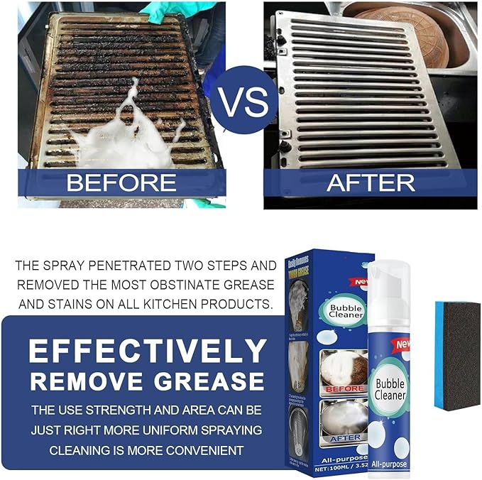 CROOT 2PCS Bubble Cleaner Foam，All-Purpose Bubble Cleaner Spray, Foam Cleaner All Purpose Heavy Duty, Kitchen Bubble Cleaner Spray with 2 Brush