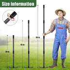 Hoe Garden Tool, 60 Inch Garden Hoe Adjustable Long Handle, 2 in 1 Garden Hoe for Weeding, Stainless Steel Weeder Tool for Yard Long Handle, Gardening Hoe for Planting, Lossening, Digging