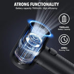 Compressed air Duster, Yomile 2 in 1 120000RPM Cordless Air Duster with 7600mAh Battery Dust Blower for Keyboard Cleaner,Rechargeable Air Blower
