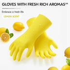 Vgo... Household Cleaning Gloves,Double-layer,Lined Dishwashing Gloves,Long Sleeves for Kitchen,Bathroom Cleaning(TP1117)
