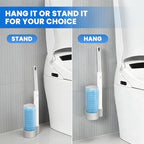 Disposable Toilet Brush with 48 Refills, Toilet Brushes and Holders, Toilet Wand Brush Starter Kit, Wall Mounted Toilet Bowl Cleaner Wand for Bathroom Maintenance