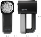 BUFF Fabric Shaver + Lint Remover, Sweater Defuzzer with 3 Motor Speeds, Remove Pills from Blankets, Couch, Clothing, Furniture, Stainless Steel Blade, USB-C Rechargeable – Black