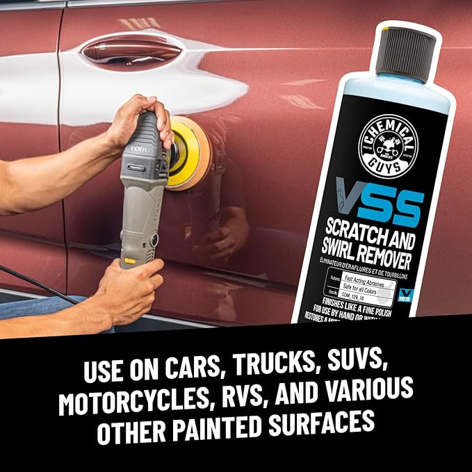 Chemical Guys VSS One-Step Scratch and Swirl Remover - Compound and Polish for Restoring Gloss to Paint, Works on Cars, Trucks, SUVs, Motorcycles, RVs, and More - 16 oz