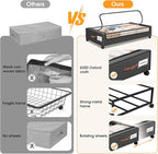 SpaceHacks Under Bed Storage with Wheels 1Pack Storage Containers with Clear Window&Label Under Bed Drawers Rolling Under Bed Storage for Clothes,Shoes, Blankets (30.71 x 16.93 x 6.69 in, Dark Grey)