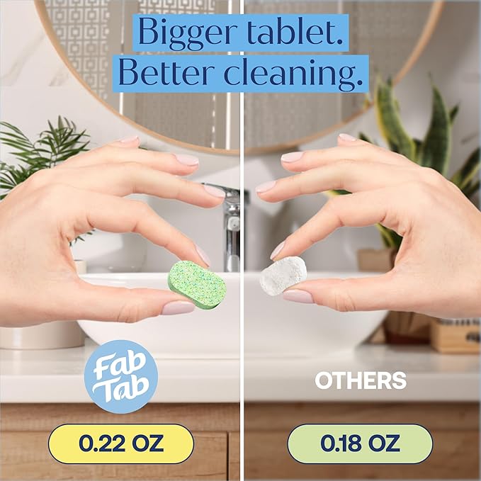 Fab Tab Bathroom Cleaning Spray Refill Tablets - All-Purpose Cleaner Spray Tablets - Natural Cleaning Products - Plant-Based - Citrus Scent- No Harsh Chemicals - (bottle not included) (20)