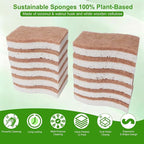 Sponges Kitchen – 12-Pack, Natural sponges for Dishes S-Shaped Dual-Layer for Pots, Pans, Tableware, Durable & Comfortable Grip for Everyday Cleaning
