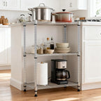 M MZG 450 lbs Wire Storage Shelving 3-Tier Utility Shelving Unit Steel Organizer Wire Rack for Home,Kitchen,Office,Chrome(11.8" D x 17.7" W x 26.4" H)