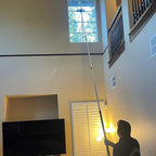 15 Foot High Ceiling Fan Duster with 5-8ft Extension Pole, Extendable Reusable Cobweb, Feather, Window Cleaning Squeegee Kit