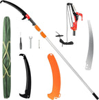 VINGLI 12ft Manual Pole Saws, Extendable Tree Trimmers Long Handle Pruner, 2Pcs Sharp Blade and Scissors, Long Tree Pruner with 2-section for Pruning Palms and Shrubs