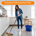 Floor Squeegee Heavy Duty, 17 Inch Rubber Blade, 60 Inch Long Aluminum Handle, Multipurpose Cleaning Squeegee for Garage, Tile, Deck, Bathroom, Window, Glass