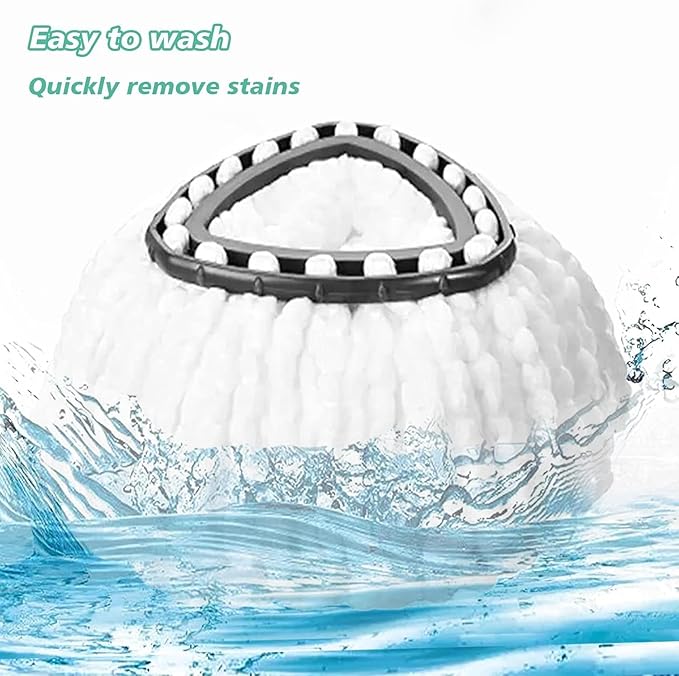 20PCS Spin Mop Replacement Head,100% Microfiber Mop Heads Replacements Compatible with Triangle Spin Mop,360 Degree Round Spin Mop Replacement Head for Easy House Cleaning Floor Mopping