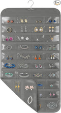 2 Pack Hanging Jewelry Organizer, 80 Clear Pockets earring organizer and storage, Accessories holder organizer for Closet, Jewelries, Necklace, Travel