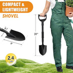 Garden Shovels for Digging, 31 Inch Small Shovel, Heavy Duty Metal Digging Shovel with D-Handle Grip, Short Kids Shovels for Digging, Mini Spade Shovel for Gardening, Camping, Beach, Car, Snow Removal
