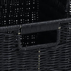 HOONEX Wicker Storage Baskets for Organizing, Decorative Woven Baskets for Storage with Carrying Handles, Set of 2, Black
