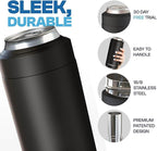 Frost Buddy Universal Can Cooler - Fits all - Stainless Steel Can Cooler for 12 oz & 16 oz Regular or Slim Cans & Bottles - Stainless Steel (Blue Ice Cream)