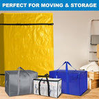 TICONN Mattress Bags for Moving, Heavy Duty Queen Mattress Cover Storage Bag with Full-Around Handle and Adjustable Buckles (Yellow, Queen)