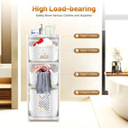 Rolling Laundry Hamper Storage Sorter, 3 Tier Rolling Laundry Hamper Cart White Laundry Baskets with Wheels for Kitchens Bathrooms Bedrooms Classrooms Laundry Rooms