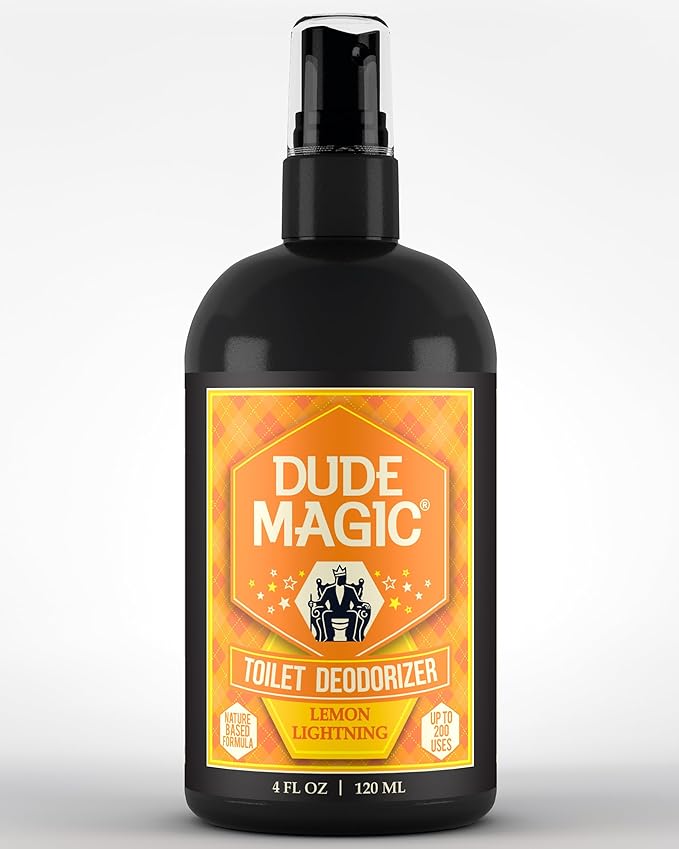 Toilet Deodorizing Spray | Natural Before You Go Toilet Spray | Pre-Poop Bathroom Odor Eliminator with Essential Oils | Travel Size Bathroom Air Freshener | Lemon Lightning 4oz