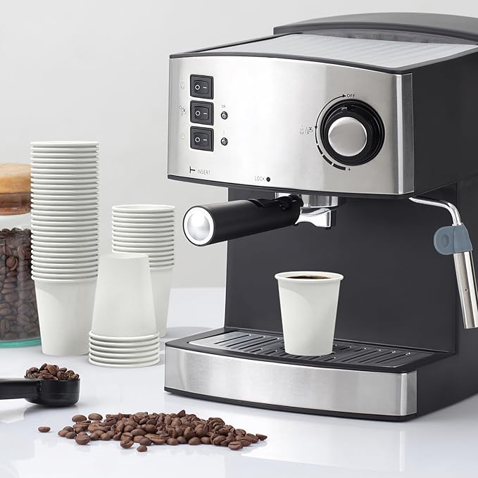 100 Count 8 oz Coffee Cups, Leak-Free Food Safe Paper Cups 8 oz, Disposable 8oz White Paper Cups for Cold and Hot Drinks