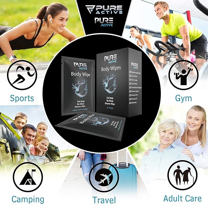 Shower Body Wipes, 480 Individually Wrapped Personal Hygiene Body Cleansing Wipes for Women and Men, Keep Clean After Gym Travel Camping Outdoors Sports