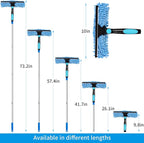 Window Washing Kit with Extension Pole, 73’’ Window Cleaning Squeegee Kit, 3 in 1 Window Cleaning Kit with 2 Microfiber Pads & 2 Chenille Pads for Indoor Outdoor Windows