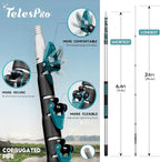 TelesPro 30 Feet High Reach Cobweb Duster with 6-24Ft Extension Pole, Webster Cobweb Duster with 5-Stage Telescopic Aluminum Pole, Spider Web Brush for Outdoor & Indoor Cleaning - Soft Bristles.