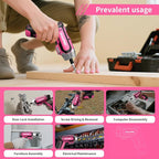 4V Electric Screwdriver Rechargeable 29pcs, Cordless Screwdriver, USB Small Power Screwdriver Set with Bits, Pink, Ideal for Home Repairs