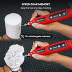 HARDELL Engraving Pen, Cordless Rechargeable Rotary Tool,5 Speed Engraver Pen For Metal, Wood, Plastic And Glass, Engrave 50+ Surfaces with 6 Carving Bit, 3 polishing bit, 20 Sandpaper, 4 Stencils