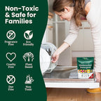 Truly Free Dishwasher Detergent Powder | Natural Dish Detergent, Dishwasher Soap | Plastic Free, Plant-Based, Clean, Heavy Duty Hard Water Stain & Grease Remover | Fragrance Free | 12.5 oz (Pack of 1)