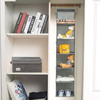 BrilliantJo 6 Shelves Hanging Closet Organizer, 2 Pack Hanging Storage with 4 Side Pockets for Clothes Shoes, 43.5"x12"x12"(Grey)