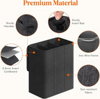 Lifewit Triple Laundry Hamper with Lid and Removable Laundry Bags, Large Collapsible 3 Dividers Dirty Clothes Basket with Handles for Bedroom, Laundry Room, Closet, Bathroom, College, 160L Dark Gray