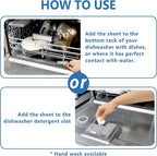 Binbata Upgraded Eco Dishwasher Detergent Sheets Up To 32 Loads, Unscented Plastic Free Dishwashing Soap Strips With High Efficient Solid Enzyme, Leaving Dishes Sparkling Clean