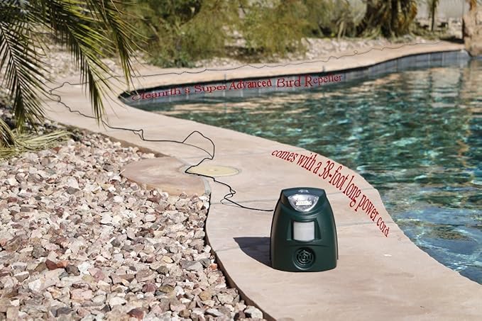 CLEANRTH TSBR620 Super Advanced Sonic & Ultrasonic Bird Repeller – Includes Triple Scan Technology