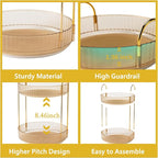 Asayuee 360 Rotating Makeup Organizer for Vanity,3 Tier Large Capacity Vanity Storage,Skincare Perfume Spinning Organizer,Bathroom Cosmetics Storage Makeup Stand Organizer (Gold-3 Tier)