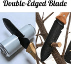 Hori Hori Garden Knife, 7" Stainless Steel Blade Heavy Duty Gardening Tool, Full-Tang Wooden Handle with Hanging Hole & Oxford Sheath for Weeding Digging Planting Cutting
