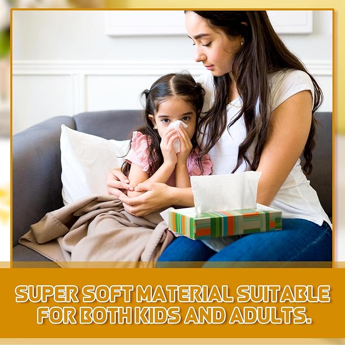 Yinder 24 Packs 960 Sheets Tissue Cube Car Facial Boxes Disposable Facial Travel Tissues Holder Soft Watercolor Boxes 2 Ply 40 Sheets for Wedding Household Car Kitchen Bathroom(Simple)