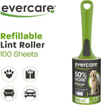 Evercare All Purpose Pet Hair Lint Roller, 100 Sheets – Reusable Sticky Roller for Pet Hair, Cat & Dog Hair Remover, Lint Remover, Pet Hair Remover for Furniture, Clothing & Cars