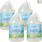 Ginger Lily Farms Botanicals Plant-Based 4-In-1 Dishwasher Rinse Aid, 100% Vegan & Cruelty-Free, Fragrance Free, 1 Gallon (Pack of 4)