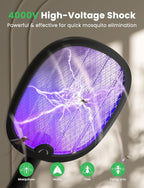 YISSVIC Electric Fly Swatter Foldable Bug Zapper Racket 2 in 1 Mosquito Killer with Attractant Light Rechargeable 1800mAh for Indoor Home Backyard Patio Camping