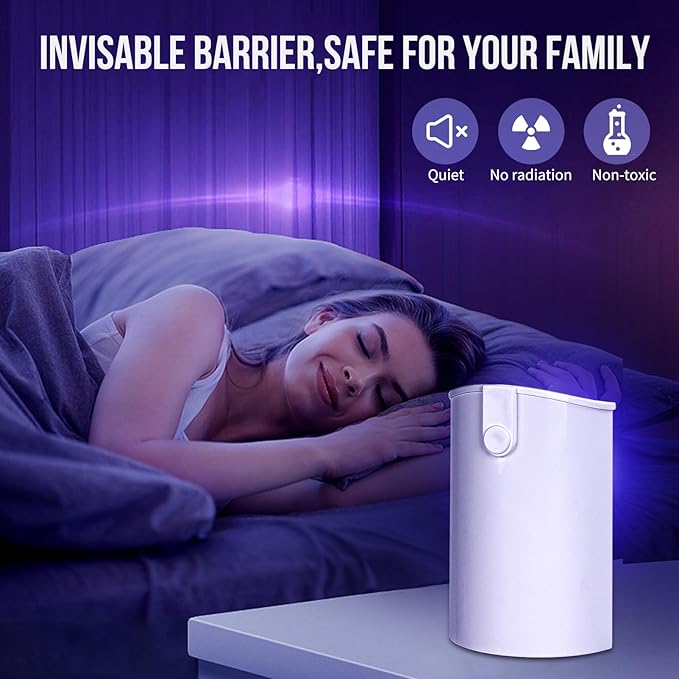 Flying Insect Trap with 4 Refills - Plug-in Bug Catcher for Gnats, Fruit Flies, Moths | Blue & UV Light | Mess-Free Adhesive Disposal Bug Zapper for Home, Office