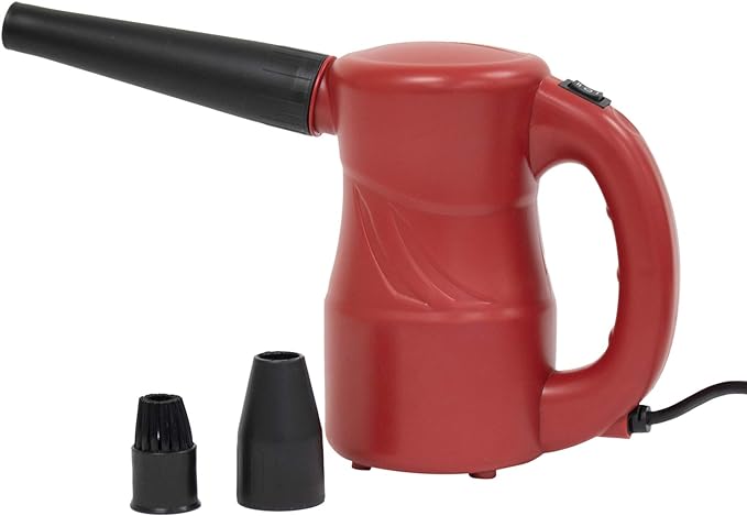 XPOWER A-2S Cyber Duster Electric Air Duster for Dusting, Drying, Inflating, Blowing, Car Detailing, Computer, Leaf Blowing, 90 CFM, 2 Nozzles + 1 Brush, High Performance Motor, Eco-Friendly, Red